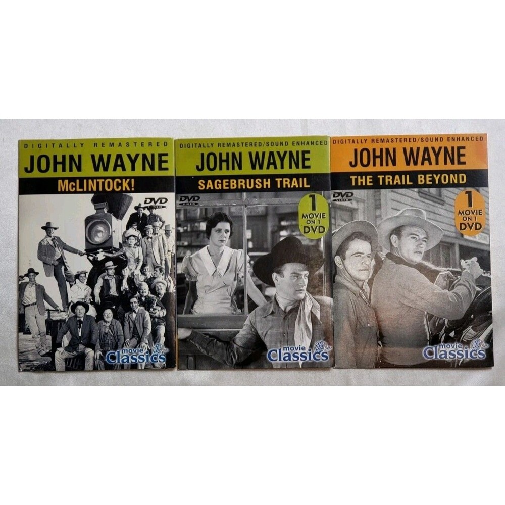 John Wayne^Sagebrush Trail ~ McLINTOCK ~ Trail Beyond ;  (BN) Cardboard Sleeve